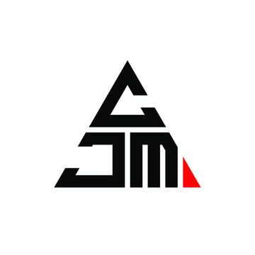 CJM triangle letter logo design with triangle shape. CJM triangle logo design monogram. CJM triangle vector logo template with red color. CJM triangular logo Simple, Elegant, and Luxurious Logo. CJM 