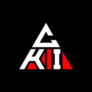 CKI triangle letter logo design with triangle shape. CKI triangle logo design monogram. CKI triangle vector logo template with red color. CKI triangular logo Simple, Elegant, and Luxurious Logo. CKI 