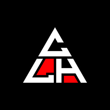 CLH triangle letter logo design with triangle shape. CLH triangle logo design monogram. CLH triangle vector logo template with red color. CLH triangular logo Simple, Elegant, and Luxurious Logo. CLH 