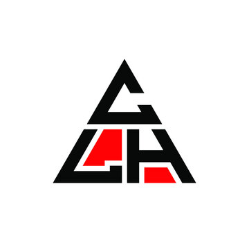 CLH triangle letter logo design with triangle shape. CLH triangle logo design monogram. CLH triangle vector logo template with red color. CLH triangular logo Simple, Elegant, and Luxurious Logo. CLH 