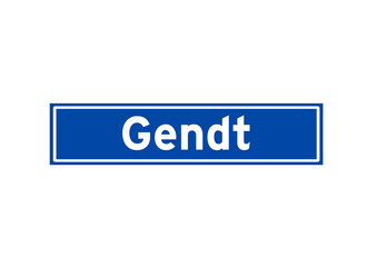 Gendt isolated Dutch place name sign. City sign from the Netherlands.
