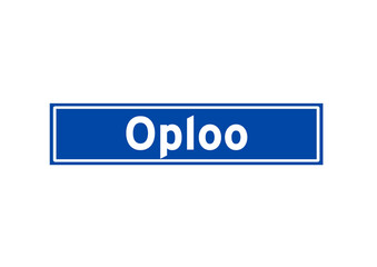 Oploo isolated Dutch place name sign. City sign from the Netherlands.
