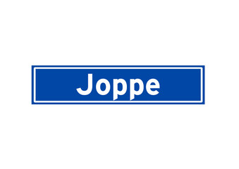 Joppe isolated Dutch place name sign. City sign from the Netherlands.