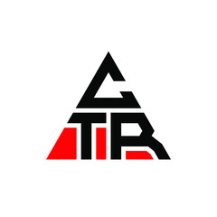 CTR triangle letter logo design with triangle shape. CTR triangle logo design monogram. CTR triangle vector logo template with red color. CTR triangular logo Simple, Elegant, and Luxurious Logo. CTR 