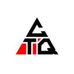 CTQ triangle letter logo design with triangle shape. CTQ triangle logo design monogram. CTQ triangle vector logo template with red color. CTQ triangular logo Simple, Elegant, and Luxurious Logo. CTQ 