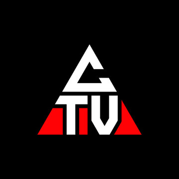 CTV triangle letter logo design with triangle shape. CTV triangle logo design monogram. CTV triangle vector logo template with red color. CTV triangular logo Simple, Elegant, and Luxurious Logo. CTV 