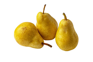 sweet ripe yellow pears isolated on white