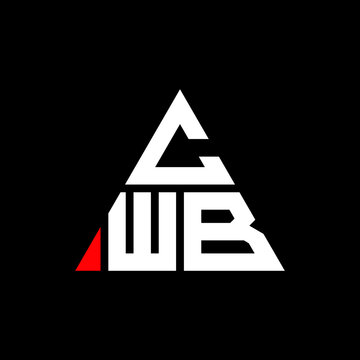 CWB triangle letter logo design with triangle shape. CWB triangle logo design monogram. CWB triangle vector logo template with red color. CWB triangular logo Simple, Elegant, and Luxurious Logo. CWB 