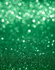 Christmas and New Years holiday vertical green bokeh background with copy space