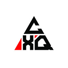 CXQ triangle letter logo design with triangle shape. CXQ triangle logo design monogram. CXQ triangle vector logo template with red color. CXQ triangular logo Simple, Elegant, and Luxurious Logo. CXQ 