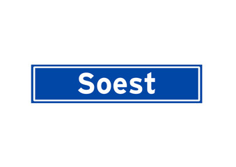 Soest isolated Dutch place name sign. City sign from the Netherlands.