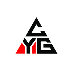 CYG triangle letter logo design with triangle shape. CYG triangle logo design monogram. CYG triangle vector logo template with red color. CYG triangular logo Simple, Elegant, and Luxurious Logo. CYG 