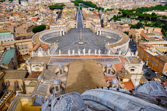 Aerial View of Rome and St Peter's square