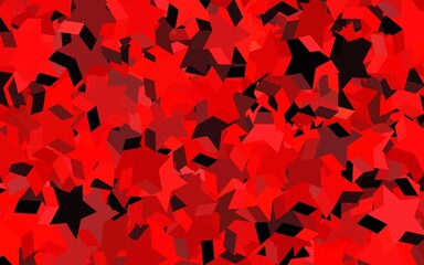 Dark Red vector backdrop with small and big stars.