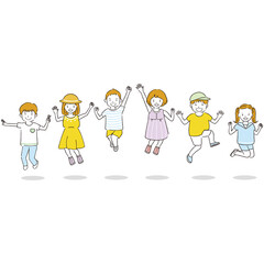 手書き線画カラーイラスト 線画 勉強する男の子女の子 夏 Wall Mural Yoshidaakiko1223 手書き線画カラーイラスト 線画 勉強する男の子女の子 夏 Wall Mural Yoshidaakiko1223