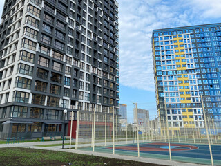 New buildings new buildings. Modern development of a big city with high-rise and dense settlement