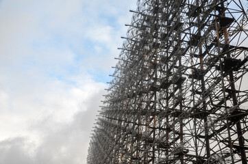Former military huge duga radar complex near Pripyat in the Chernobyl exclusion zone. Ukraine 
