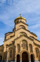 Holy Trinity Cathedral the main and biggest Georgian Orthodox cathedral (Tsminda Sameba). Tbilisi, Georgia