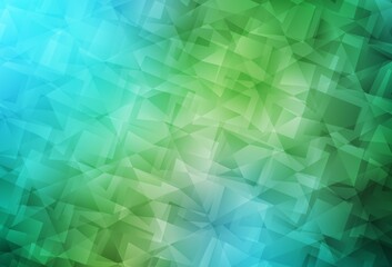 Obraz premium Light Blue, Green vector gradient triangles template.