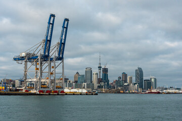 Cargo harbor in Auckland