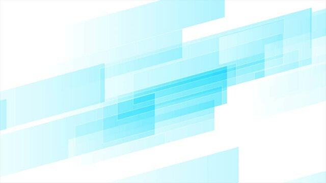 Blue and white abstract tech geometric motion background. Seamless looping. Video animation Ultra HD 4K 3840x2160