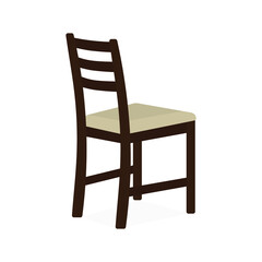 Kitchen chair on white background