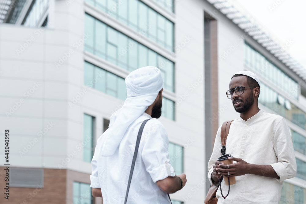 Canvas Prints men in islamic clothes talking outdoors