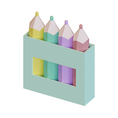 Colored Pencils 3D Rendering Illustration