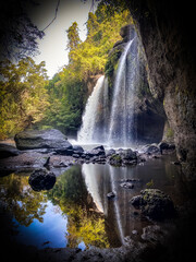 Haew Suwat Waterfall in Khao Yai National Park in Nakhon Ratchasima, Thailand