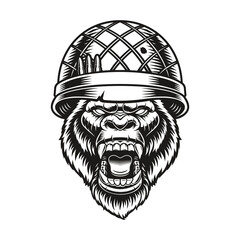 a gorilla soldier vector illustration © Harry Kasyanov