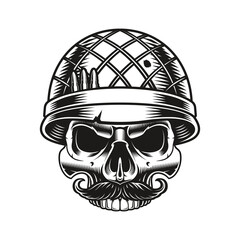 a vector illustration of a skull soldier