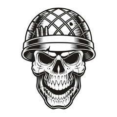 vector illustration of a soldier skull