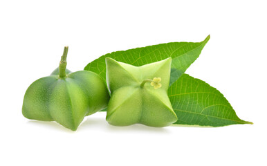 Fresh sacha inchi peanut isolated on white background