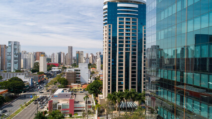Fototapeta na wymiar Aerial view of iconic buildings in the financial center in São Paulo, Brazil