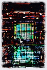 北の国の駅にたたずむ人物