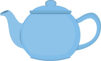 Vector illustration of emoticon a classic teapot of light blue color