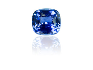 Blue sapphire isolated on white background