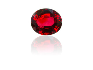 Red sapphire isolated on white background