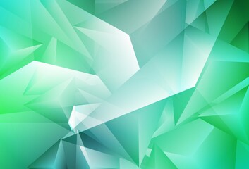 Light Green vector template with crystals, triangles.