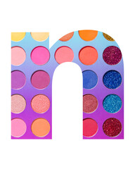 Alphabet letter n, with colorful circles background