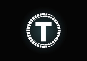 Initial T monogram letter alphabet in an abstract sunburst circle. Font emblem. Sunburst icon sign symbol. Modern vector logo design for business and company identity.