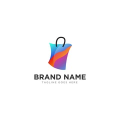 Shopping bag logo design for online shop.