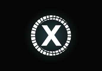 Initial X monogram letter alphabet in an abstract sunburst circle. Font emblem. Sunburst icon sign symbol. Modern vector logo design for business and company identity.