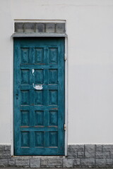 detalised aesthetic old blue wooden door