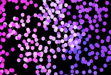 Dark Pink vector backdrop with artificial intelligence data.