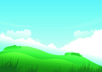 Obraz na płótnie Canvas field and blue sky with clouds