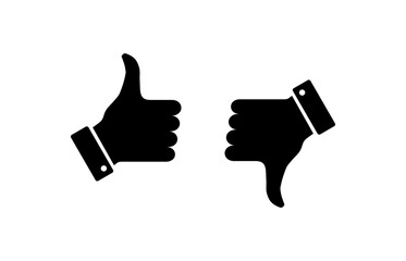 Like and dislike icon vector. Thumbs up and thumbs down icon vector. Hand like and dislike