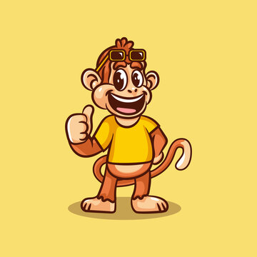 geek monkey character logo