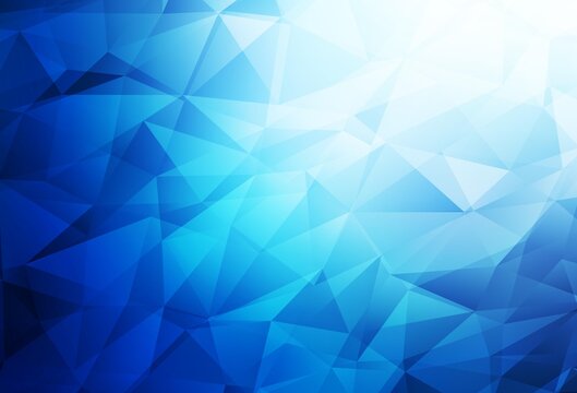 Dark BLUE vector polygon abstract layout.