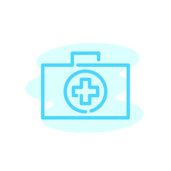 Obraz premium Illustration Vector graphic of medical kit bag icon. Fit for emergency, help, first aid etc.